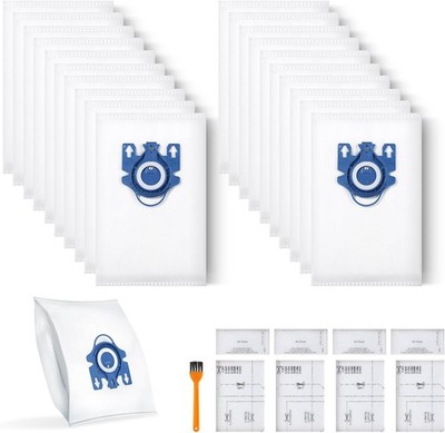 20 packs of 3D dust bags, vacuum cleaner bags, equipped with 4 MP filters