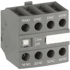 1pk ABB CA4-40E Front Mount Auxiliary Contact with Screw Terminal, 4NO, 6 A