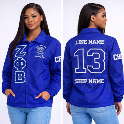 Zeta Phi Beta Custom made Line Jacket Coach Jacket Personalized Sorority Jacket
