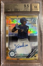 2019 Bowman Chrome BGS 9.5 Auto 10 Gold Refractors CPA-NMA /50 Noelvi Marte