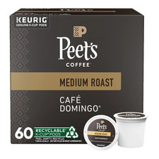 Peet's Coffee Caf  Domingo K-Cup Coffee Pods, 60-count for Keurig 100 Arabica