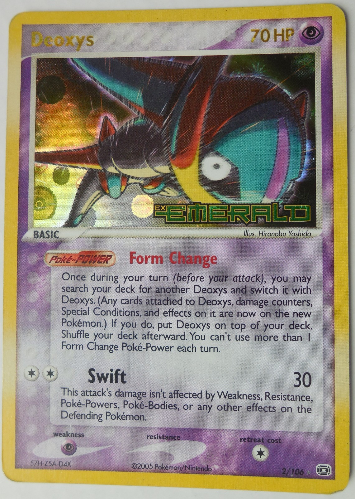 Deoxys 2/106 Rare Reverse-Holo Stamped EX Emerald NM