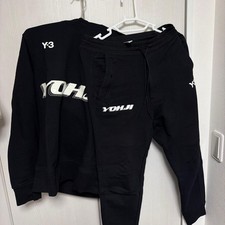 USED Y-3 GRAPHIC HOODIE M TOP AND BOTTOM SET, EXCELLENT CONDITION GOOD