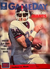 1988 Gameday Program Dallas vs Giants featuring Mark Bavaro