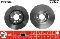2X TRW Bremsscheibe DF2804 FüR Golf Audi VW A3 Skoda Bora Seat Octavia NEW 8L1 4