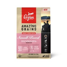 ORIJEN Amazing Grains High Protein Dry Dog Food 4 Pound Pack of 1 , Pink