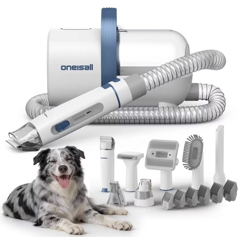 ONEISALL Dog Grooming Kit & Pet Hair Vacuum 7 in 1 Professional Vacuum New