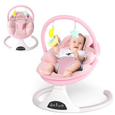 Electric Baby Swing with Remote Control - 5 Natural Motion Speeds, Detachable Se