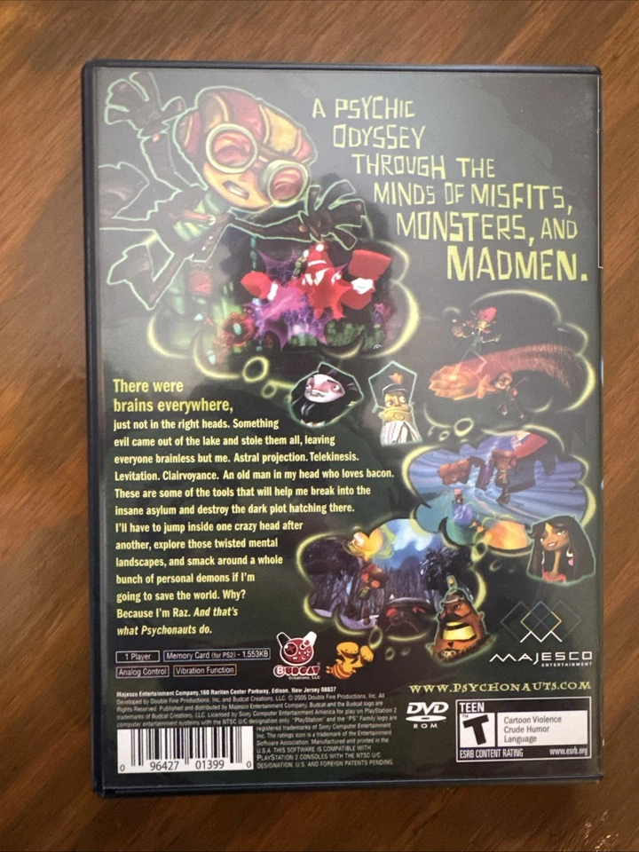 Psychonauts PS2 Sony PlayStation 2, 2005 caja abierta Foto 2 de 4