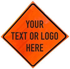 OrangeGear® 48" x 48" Custom Non-Reflective Vinyl Traffic Sign & Cross Ribs