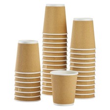 Karat By Lollicup CKRC508 Hot Cups, 8 Oz, Kraft/white, 500/carton