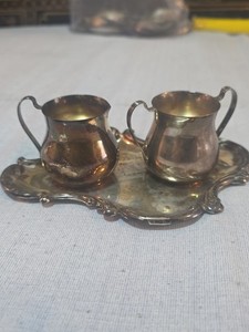 Vintage Sterling Creamer, Sugar Bowl And Tray Set