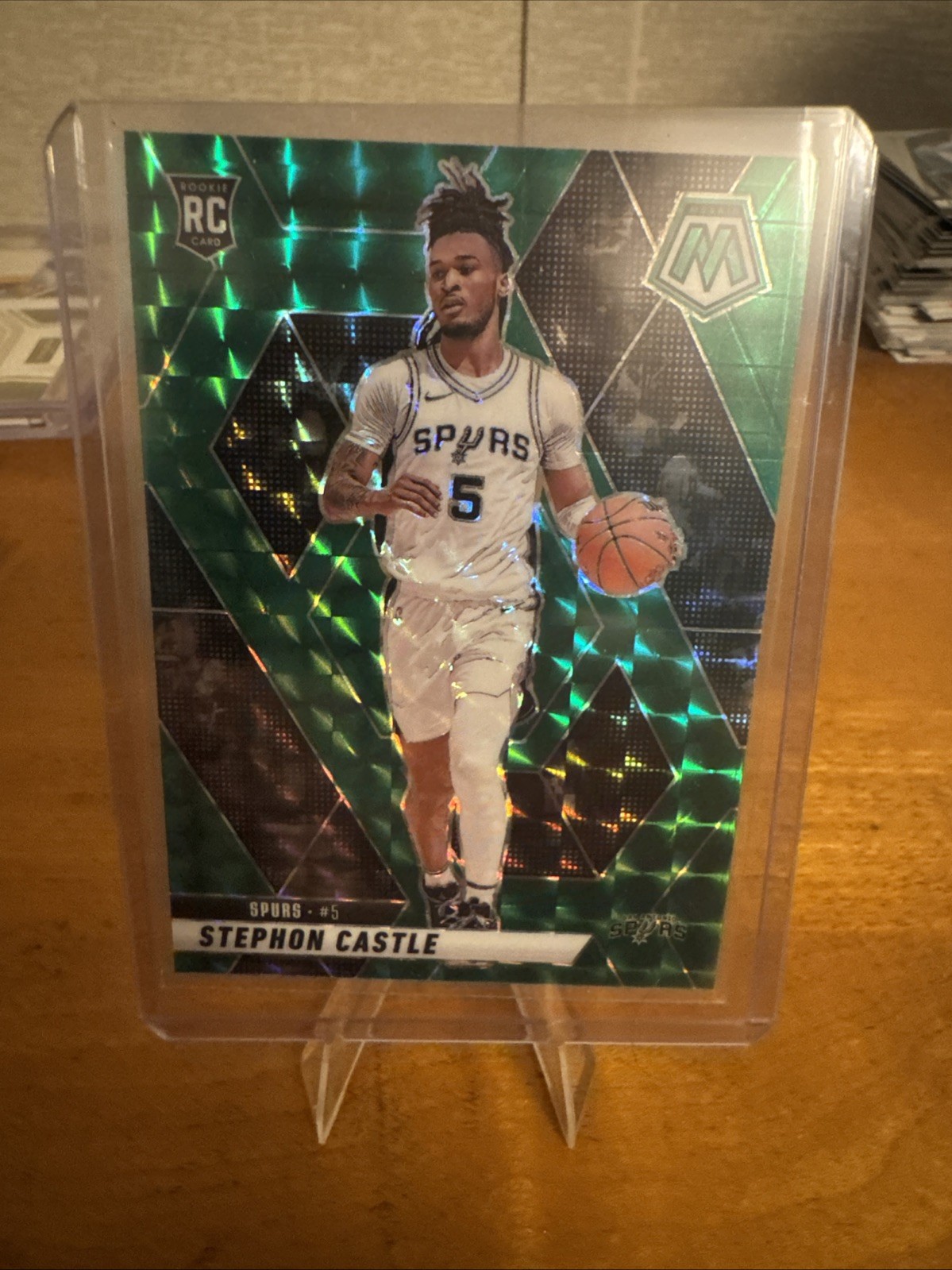 2024-25 Panini Mosaic - Rookies Stephon Castle #236 Green Mosaic Prizm (RC)