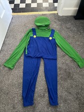 Super Mario Luigi Adult Costume Plumber Bros, Medium,  Fancy Dress