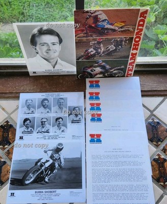Vtg 1987 Bubba Shobert Team Honda Superbike Camel Racing Press Kit Photos & Bio