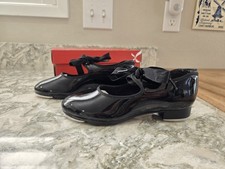 Capezio Jr. Tyette Tap Shoes N625C Patent Leather Girls Size 1.5 Black Dance