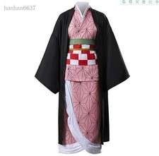 Comics Demon Slayer Kamado Nezuko Cosplay Costume Robe Outfit Halloween Props