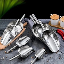 Stainless Steel Ice Cube Flour Scoop Kitchen Bar Tools Buffet Nut Grain Shovel..