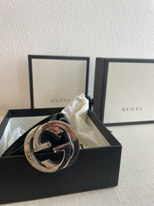 Ceinture homme Gucci imbriquée G taille 38 GG Supreme noir
