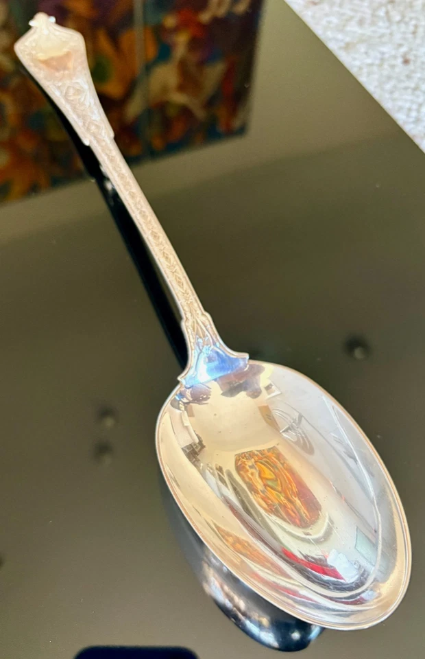 Cuchara para servir Tiffany & Co plata esterlina patrón persa 8,6" 6,68 oz Pat 1872 Foto 4 de 4