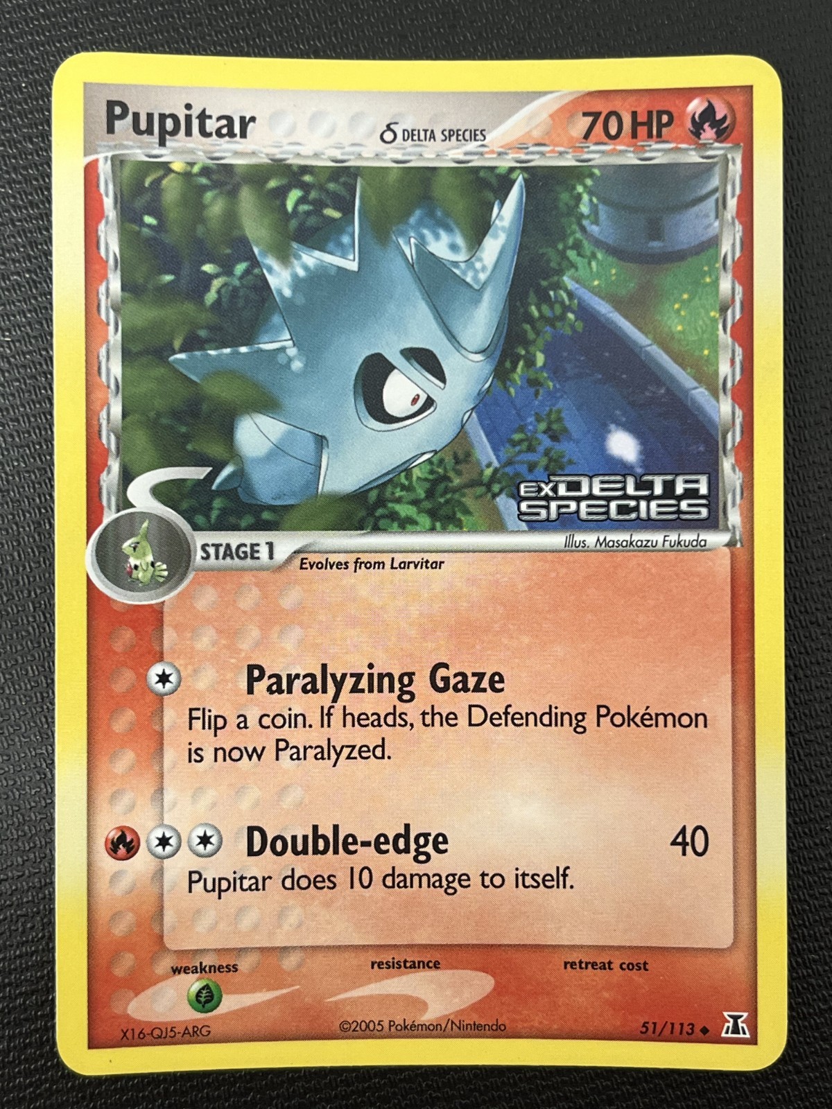 Pupitar 51/113 EX Delta Species Stamped Reverse Holo Pokémon TCG Card NM