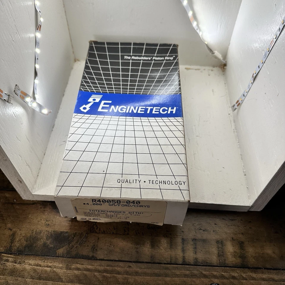 Nuevo juego de anillos de pistón Enginetech R40058-040; 4,040 pulgadas Diámetro Drop-In GM Ford Chevy Foto 4 de 4