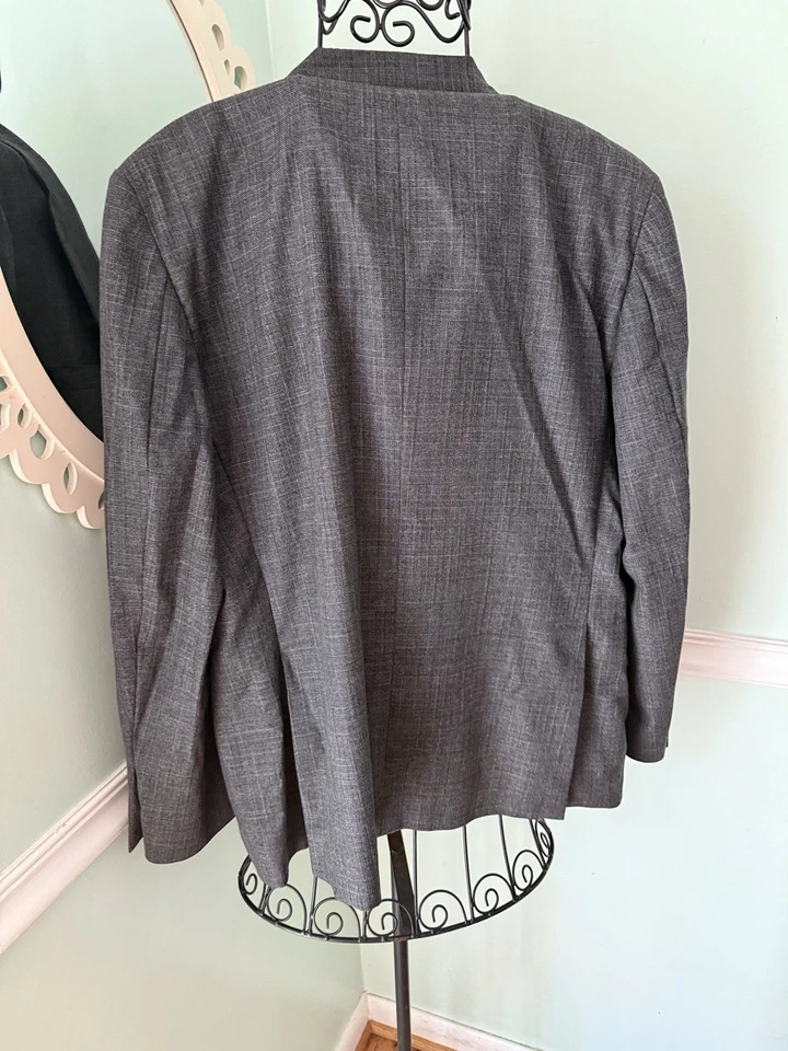 Samuelsohn Men’s Gray Wool Blazer 44 Short Beckett Model Sport Coat Classic Fit - Image 2 of 4