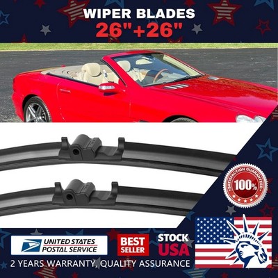 New 26''+26'' Durable Windshield Wiper Blades Driver & Passenger Side lock Set