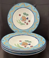 Set of 4 Studio Nova CA059 Ocean Collage Soup/Pasta/Cereal Bowls 9 1/4” Malaysia