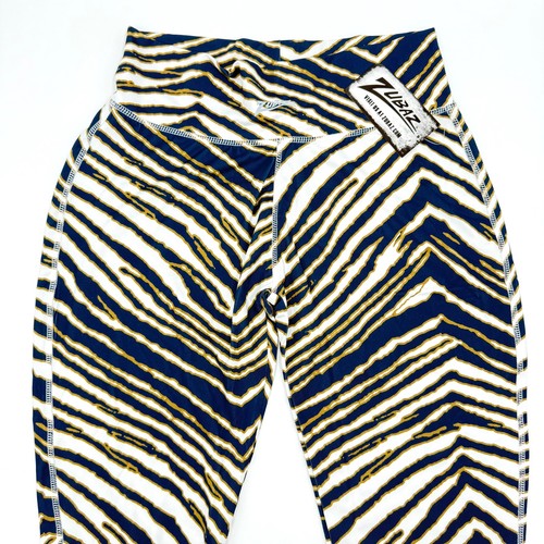 ZUBAZ MARINEBLAU & METALLIC GOLD ZEBRA-STREIFEN LEGGINGS - GRÖSSE LARGE - NEU MIT ETIKETT - Bild 7 von 14