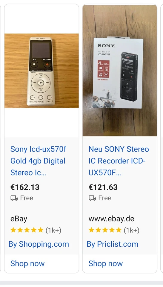 Sony ICD-UX570F Digital Voice Recorder - OLED, 4GB, Micro SD - Image 4 of 4