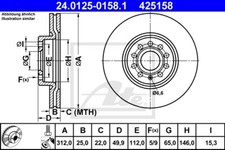 ATE BREMSSCHEIBEN Ø312MM + BREMSBELÄGE VORNE FÜR VW CADDY IV ALLTRACK ARTEON 