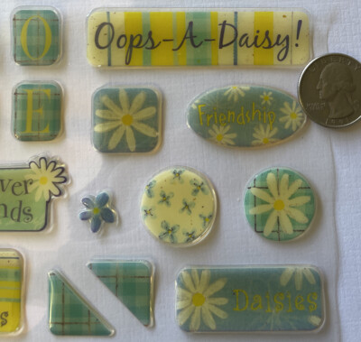 OOPS-A-DAISY Epoxy Stickers (51pc)Paper Studio Best Friends  Flowers Love Garden