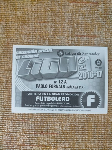 🇪🇦 Pablo Fornals Rookie 12A La Liga 2016-17 Málaga - Zdjęcie 2 z 2