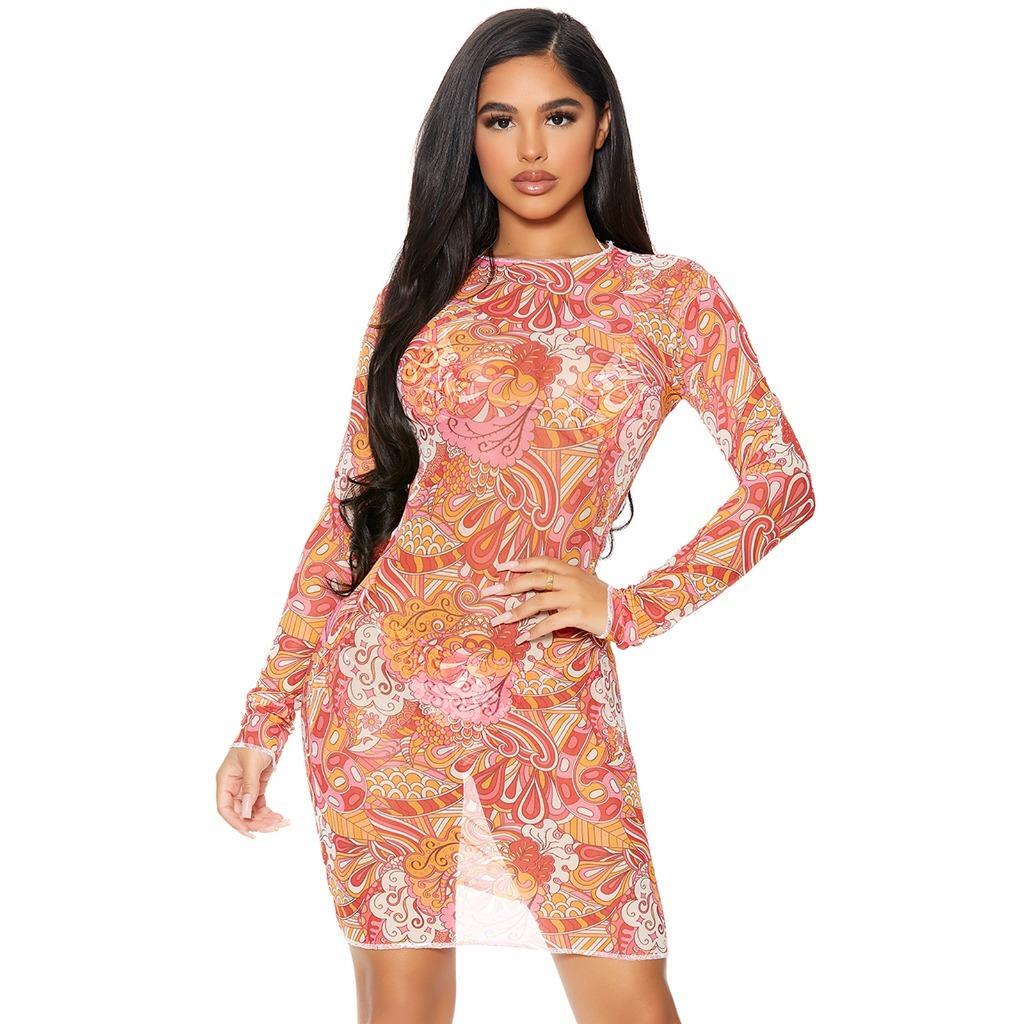 knee length dresses for ladies Women's The Breeze in My Hair White Open Knit Cover Up Mini Dress | Size: L main image 0