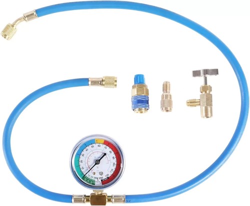 AC Charge Hose with Gauge for R134A, Car HVAC Refrigerant Recharge Kit, Home Air