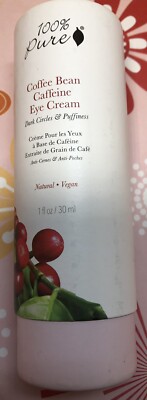 100% Pure Natural Vegan Coffee Bean Caffeine Eye Cream 1 Fl Oz/30mL