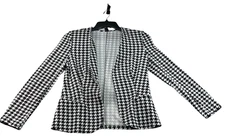 Shein Blazer Womens size  Small Tall ST Black White Long Sleeve Open Front