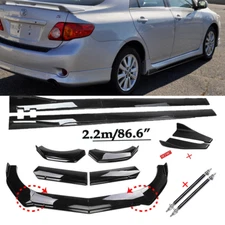 For Toyota Corolla 2009-2013 Front Bumper Lip Spoiler Chin Splitter Gloss Black
