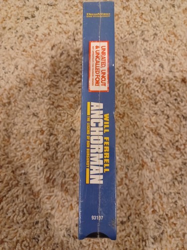 FACTORY SEALED ANCHORMAN THE LEGEND OF RON BURGUNDY VHS UNOPENED WATERMARK LOOK! - Picture 2 of 3