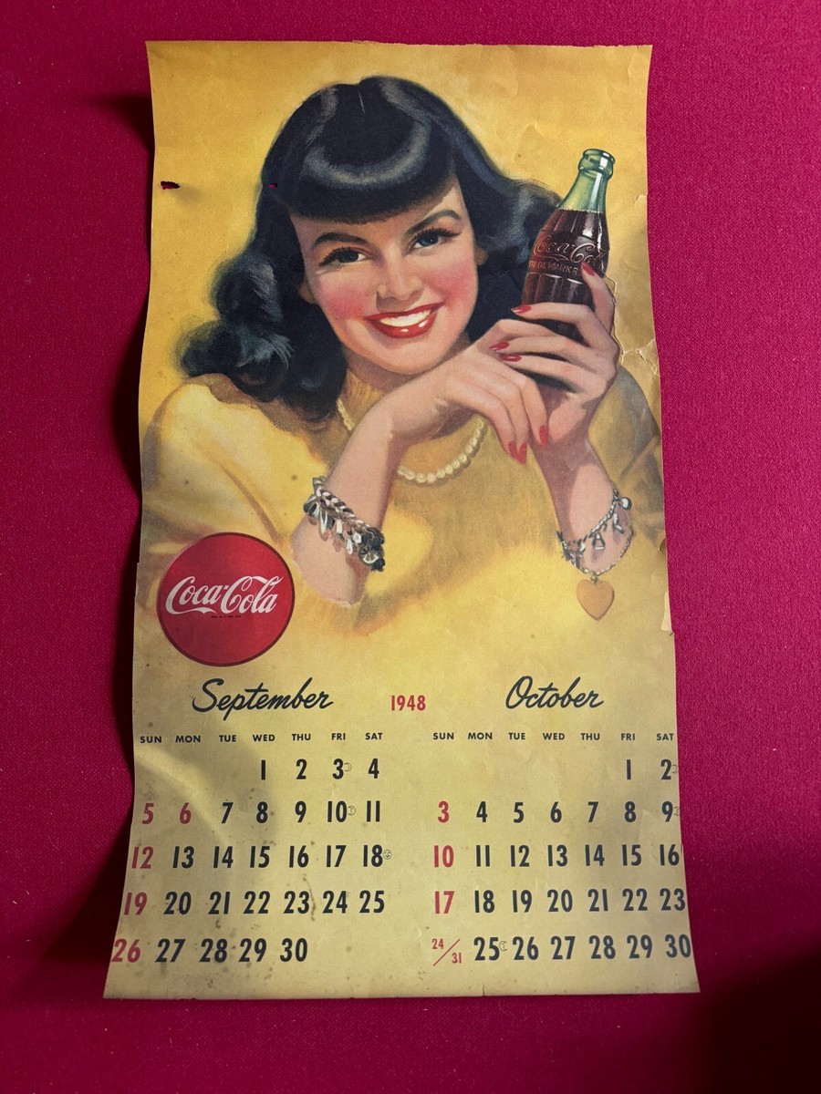 1948, Coca-Cola, Large Calendar Page (Scarce / Vintage) | eBay