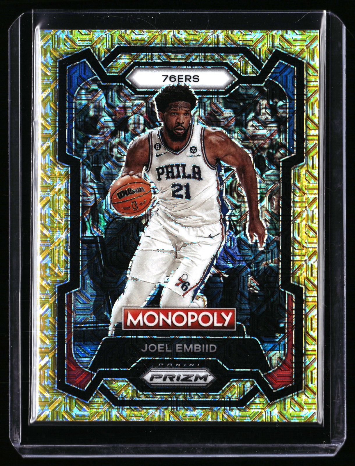 2023-24 Panini Prizm Monopoly Joel Embiid Gold Shimmer 69 #296/500