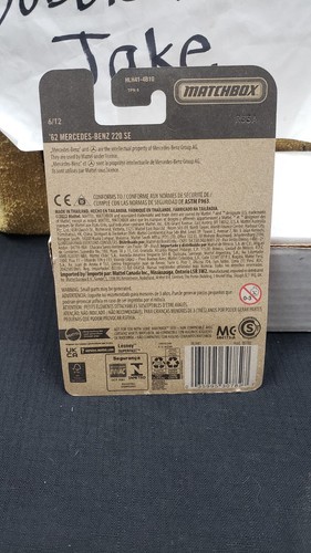 NIB 2022 1962 MERCEDES BENZ 220 SE MATCHBOX GLOBAL SERIES TOY CAR 1/64 #6/12 - 第 3/3 張圖片