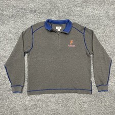 Florida Gators Sweatshirt Mens Large Gray 1/4 Zip Fleece Pullover NCAA Football