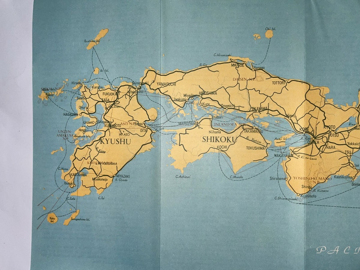 JAPAN c. 1960 LARGE PICTORIAL MAP | eBay