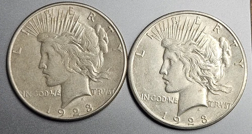 DUO (2COINS) 1923-S $1 Peace Dollar AU/BU * BETTER DATE*
