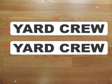 2 YARD CREW Black White Magnetic Signs 3"x24" 1 Pair for Car Truck Van SUV