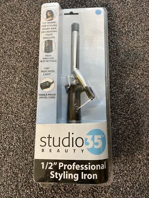 Studio 35 Beauty 1/2'' Professional Styling Iron Chrome Curling Iron