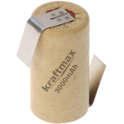 20x Kraftmax Sub-C Hochleistungsakku mit Z- Lötfahne - 1,2V / 3000 mAh Ni-MH