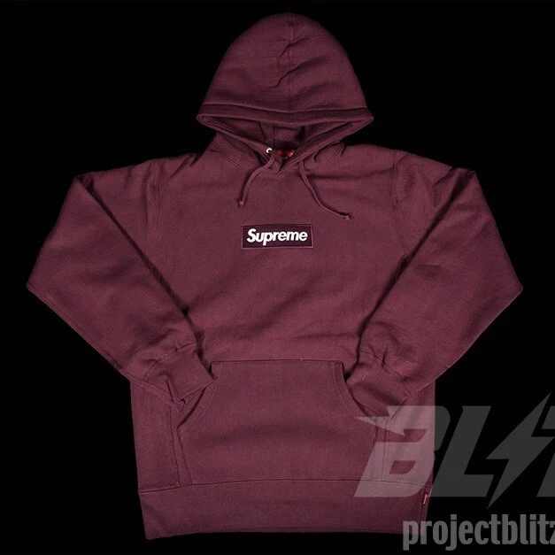 Pull sweat à capuche vintage FW11 logo Supreme Box bordeaux taille M